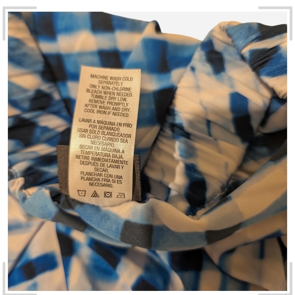 Pre-owned Elegant Blue and White A-Line Skirt Size M - Picture 4 of 7